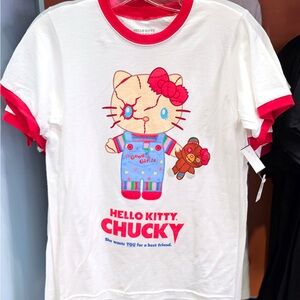Hello Kitty Chucky Red and White Tee